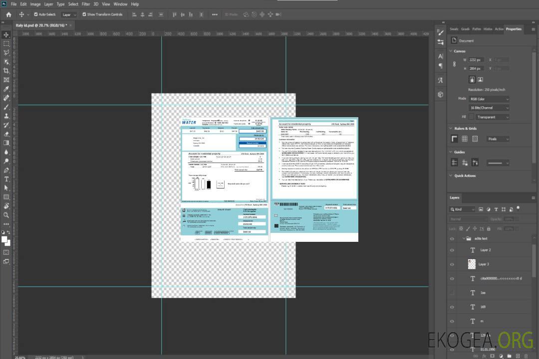 Australie Sydney Water Business Utility Bill, modèle Word et PDF, 2 pages template Australie Sydney Water Business Utility Bill, modèle Word et PDF, 2 pages template